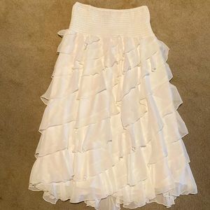 White Ruffled Maxi Skirt – Elegant Layered Design